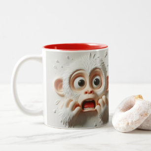 Tasse 2 Couleurs Animaux amusants de singes rayés 3D