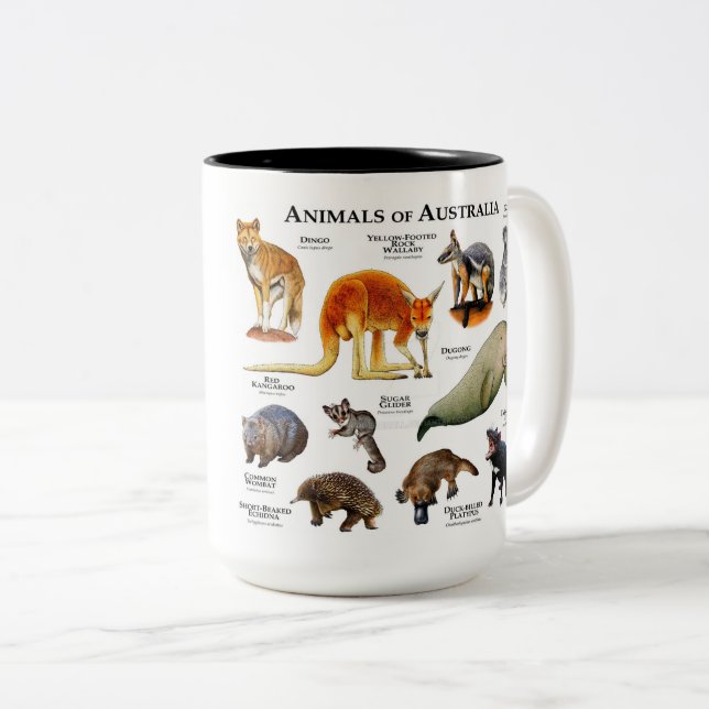 Tasse 2 Couleurs Animaux d'Australie  (Devant droit)