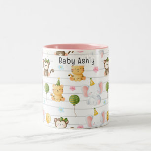 Tasse 2 Couleurs Animaux de safari mignons personnalisés pour enfan