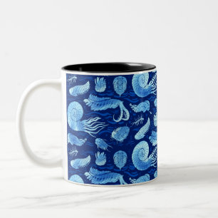 Tasse 2 Couleurs Animaux marins anciens : Trilobites, Anomalocaris.