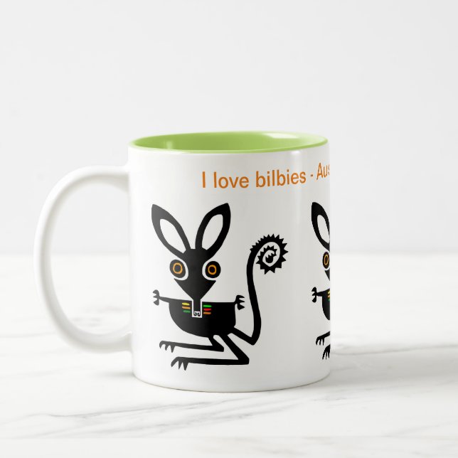Tasse 2 Couleurs Animaux sauvages - J'aime BILBIES - Australie (Gauche)