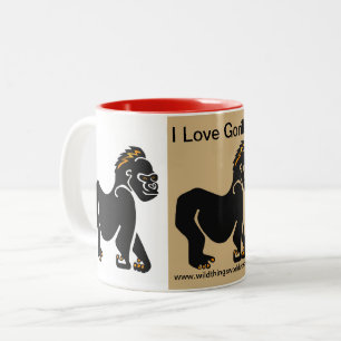 Tasse 2 Couleurs Animaux sauvages - J'aime GORILLAS - Faune -