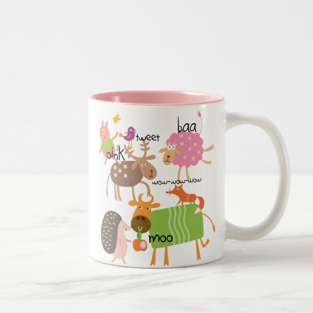 Tasse 2 Couleurs Animaux stupides (Droit)