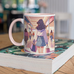 Tasse 2 Couleurs Anime Girl Shopping