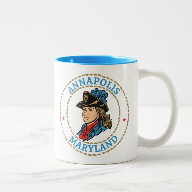 Tasse 2 Couleurs Annapolis Maryland Colonial (Droit)
