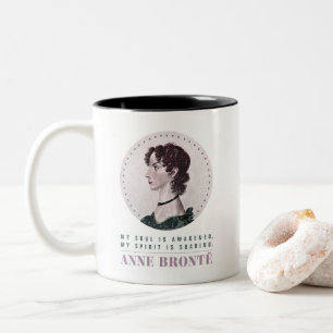 Tasse 2 Couleurs Anne Bronte Portrait et Citation Mon âme est éve