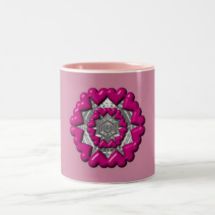 Tasse 2 Couleurs Anneau des Coeurs Valentine