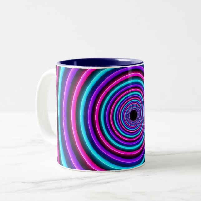 Tasse 2 Couleurs Anneaux de vortex néon (Devant gauche)