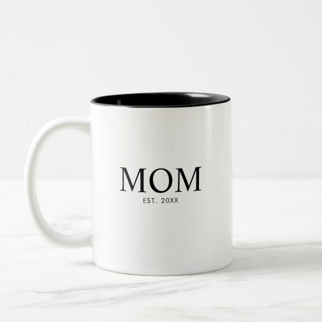 Tasse 2 Couleurs Année de création de maman (Gauche)