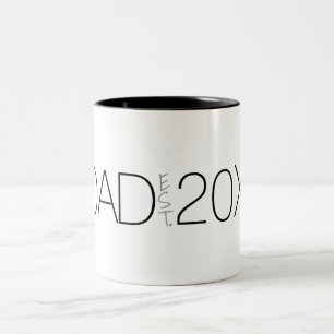Tasse 2 Couleurs Année de création de Papa design de script moderne