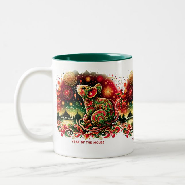 Tasse 2 Couleurs Année de la boue de lapin (Gauche)