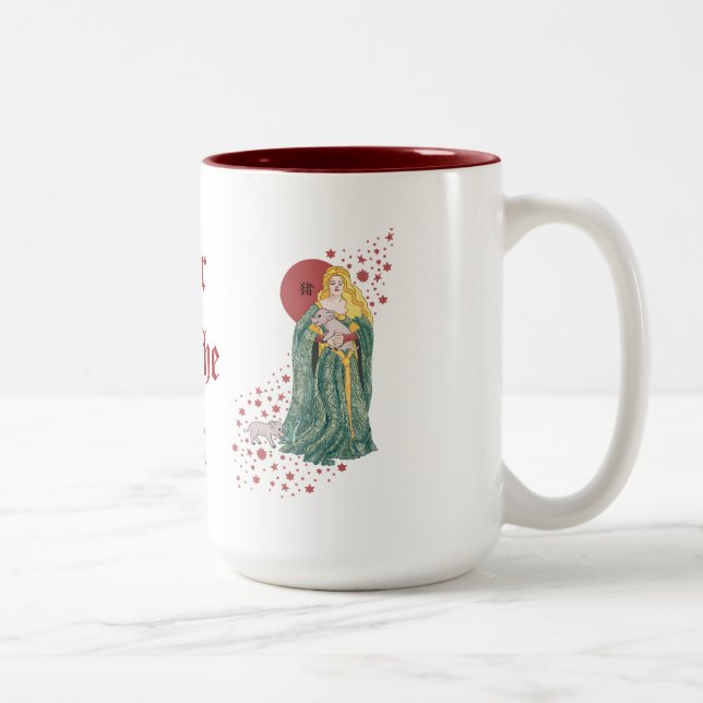 Tasse 2 Couleurs Année du porc (Droit)