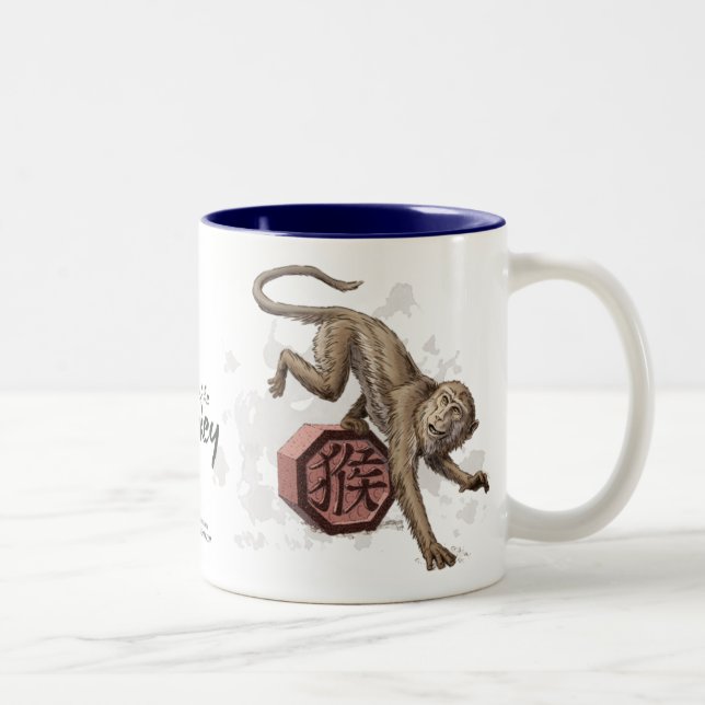 Tasse 2 Couleurs Année du singe Zodiaque chinois (Droit)