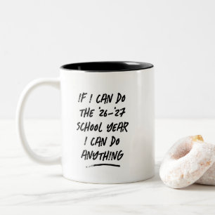 Tasse 2 Couleurs Année scolaire drôle motivationnel noir blanc ense