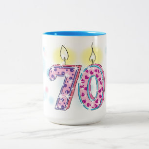 Tasse 2 Couleurs Anniversaire 70 ans