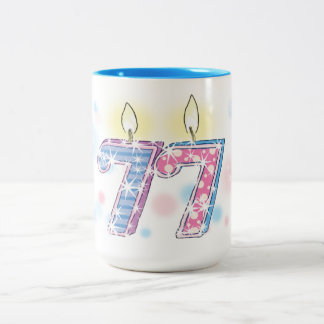 Tasse 2 Couleurs Anniversaire 77 ans