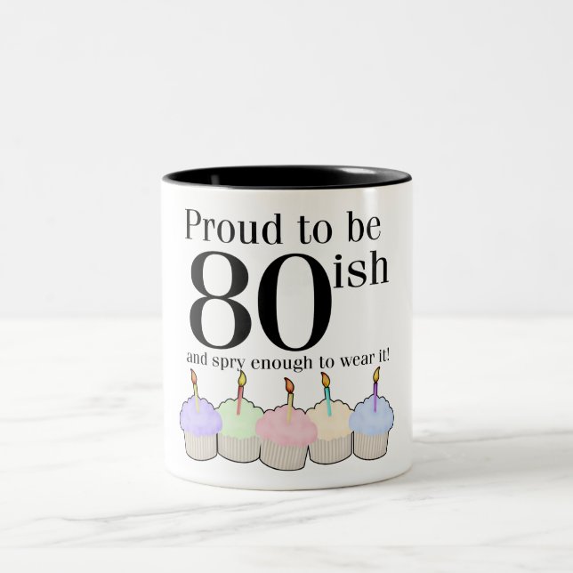 Tasse 2 Couleurs anniversaire 80ish (Centre)