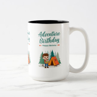 Tasse 2 Couleurs Anniversaire Aventure Camping Enfants Art