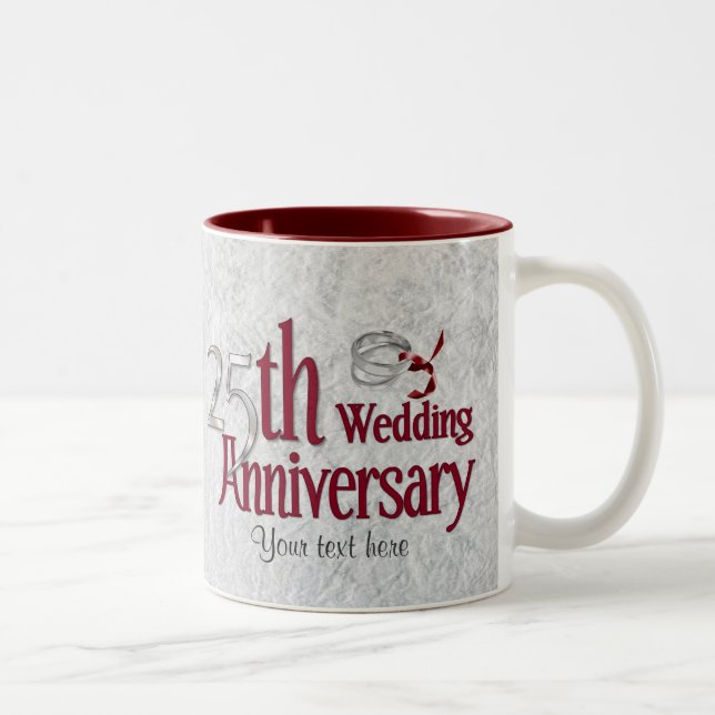 Tasse 2 Couleurs Anniversaire de l'argent (Droit)