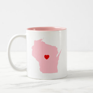 Tasse 2 Couleurs Anniversaire de mariage rose Wisconsin