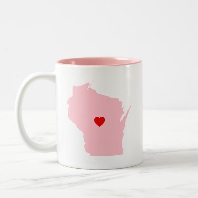 Tasse 2 Couleurs Anniversaire de mariage rose Wisconsin (Gauche)