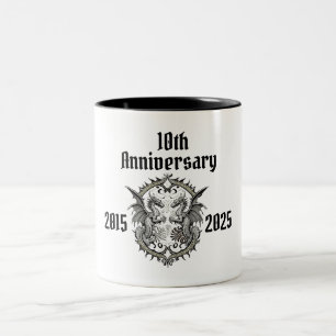 Tasse 2 Couleurs Anniversaire gothique Personnalisé Dragon 2025