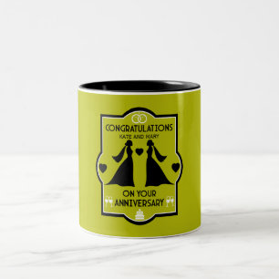 Tasse 2 Couleurs Anniversaire Mariage des filles gays