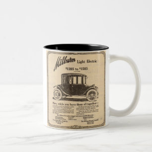 Tasse 2 Couleurs Annonce 1915 de voiture électrique de Milburn