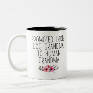 Tasse 2 Couleurs Annonce de bébé grand-mère nouvelle florale sur un