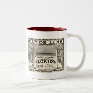 Tasse 2 Couleurs Annonce Vintage Clyde Line Florida