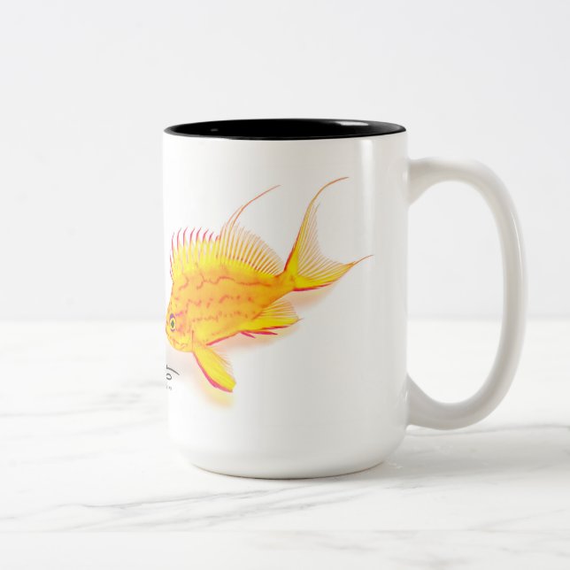 Tasse 2 Couleurs Anthias jaune hawaïen, fuscipinnis de Holanthias (Droit)