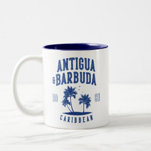 Tasse 2 Couleurs Antigua & Barbuda Palmier des Caraïbes
