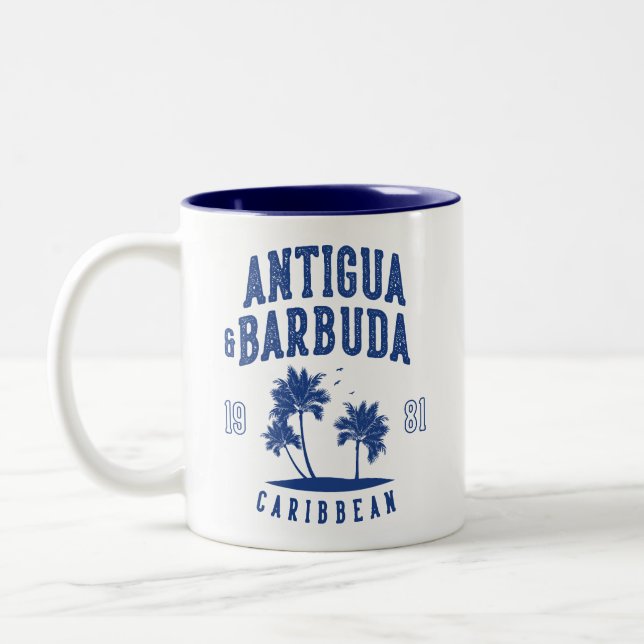 Tasse 2 Couleurs Antigua & Barbuda Palmier des Caraïbes (Gauche)