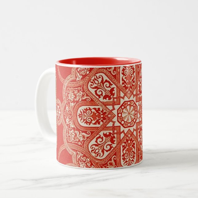 Tasse 2 Couleurs Antique Lace Mandala Motif géométrique (Devant gauche)