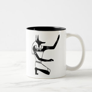 Tasse 2 Couleurs Anubis, hiéroglyphe égyptien