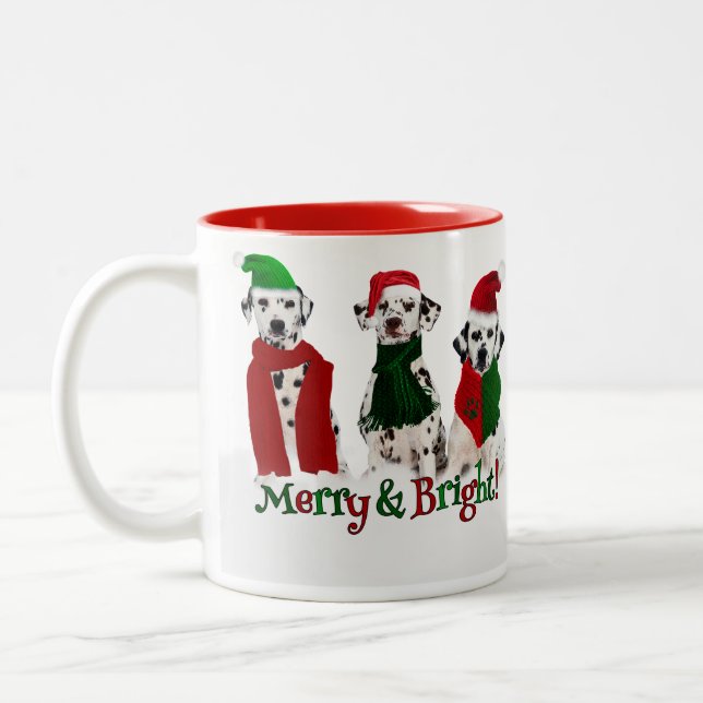 Tasse 2 Couleurs APAL - Chiens de Dalmate de Noël (Gauche)