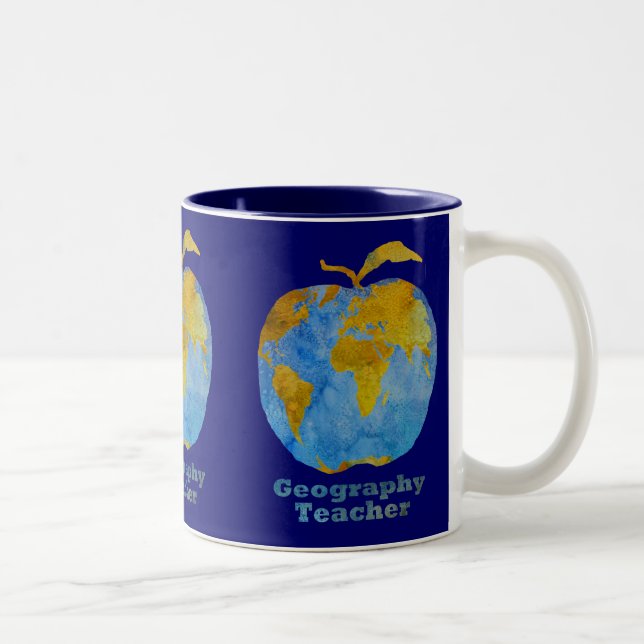 Tasse 2 Couleurs Apple du professeur de géographie (Droit)