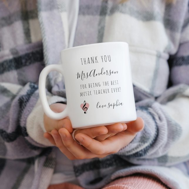 Tasse 2 Couleurs Appréciation de l'enseignant de musique Clé Arbre  (Créateur téléchargé)