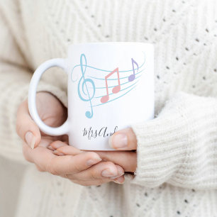 Tasse 2 Couleurs Appréciation de l'enseignant de musique Treble Cle