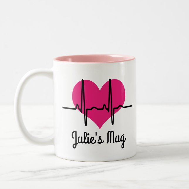 Tasse 2 Couleurs Appréciation des infirmières Coeur Personnalisé (Gauche)