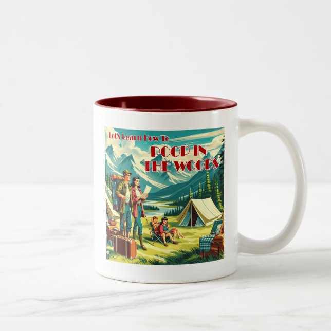 Tasse 2 Couleurs Apprenons à piquer dans le camping des bois (Droit)