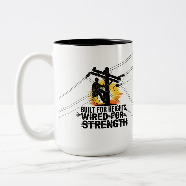 Tasse 2 Couleurs Apprenti Monteur de Lignes Électriques Diplômé  (Gauche)