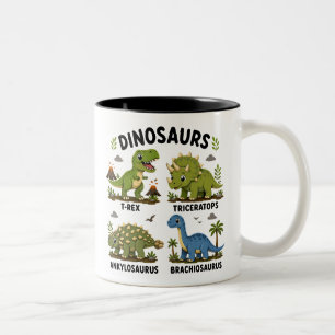 Tasse 2 Couleurs Apprentissage des espèces de dinosaures pour les e