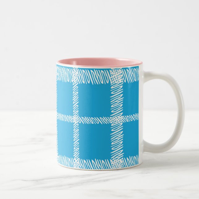 Tasse 2 Couleurs Aqua de plaid (Droit)