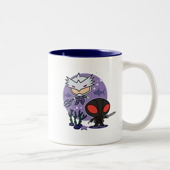 Tasse 2 Couleurs Aquaman | Chibi Orm & Black Manta Graphisme sous-m (Droit)
