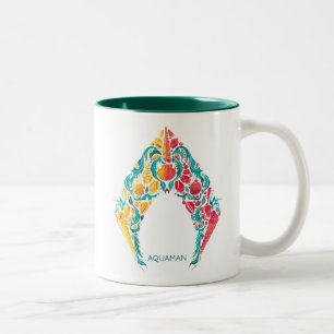 Tasse 2 Couleurs Aquaman   Logo Aquaman & Mera sur le thème du coqu