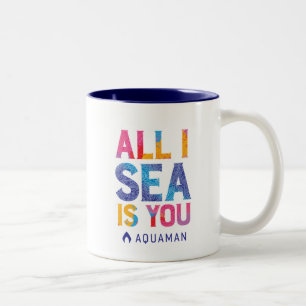 Tasse 2 Couleurs Aquaman   "tout mer d'I est vous" Paisley coloré