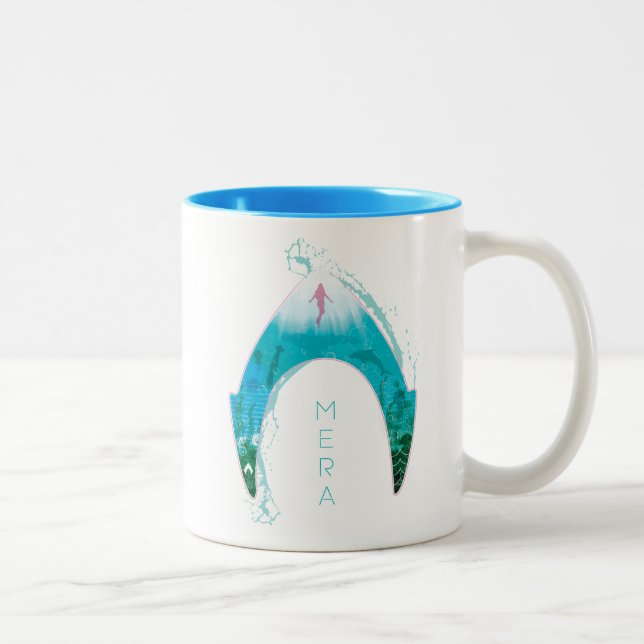 Tasse 2 Couleurs Aquaman | Voir par Mera Symbole Ocean Graphic (Droit)
