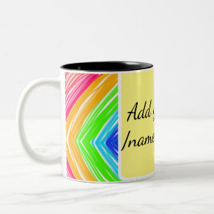 Tasse 2 Couleurs Aquarelle arc-en-ciel ajoutez nom texte message pe