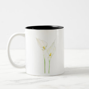 Tasse 2 Couleurs Aquarelle blanche calla